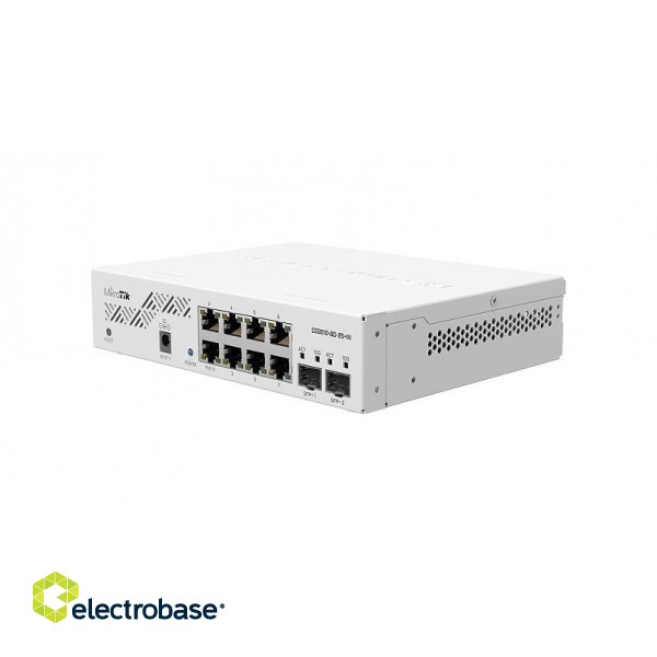 Mikrotik CSS610-8G-2S+IN network switch Gigabit Ethernet (10/100/1000) Power over Ethernet (PoE) White paveikslėlis 1
