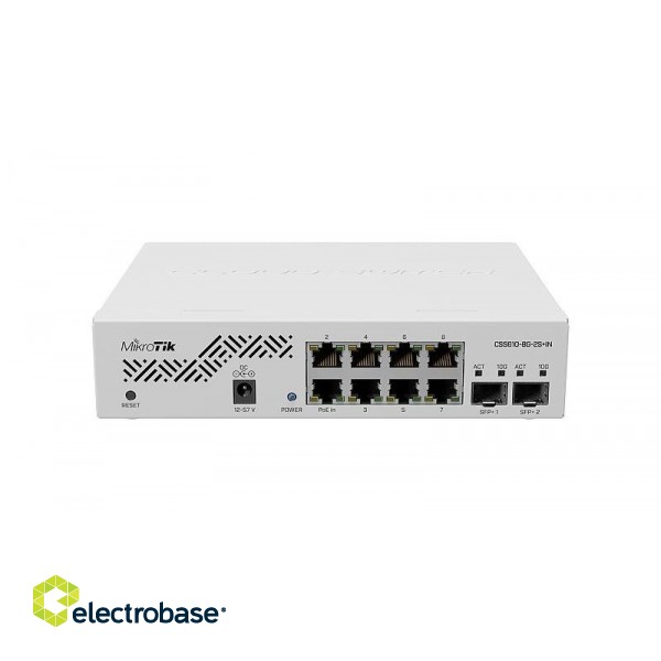 Mikrotik CSS610-8G-2S+IN network switch Gigabit Ethernet (10/100/1000) Power over Ethernet (PoE) White image 3