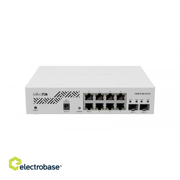 Mikrotik CSS610-8G-2S+IN network switch Gigabit Ethernet (10/100/1000) Power over Ethernet (PoE) White paveikslėlis 3