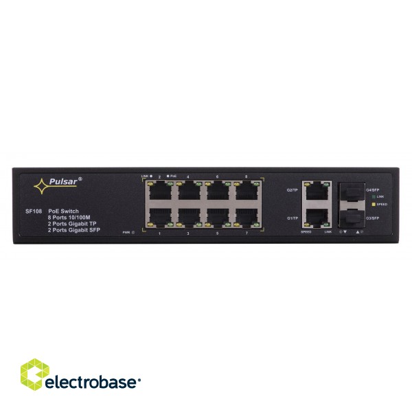 PULSAR SF108 network switch Managed Fast Ethernet (10/100) Power over Ethernet (PoE) Black image 9