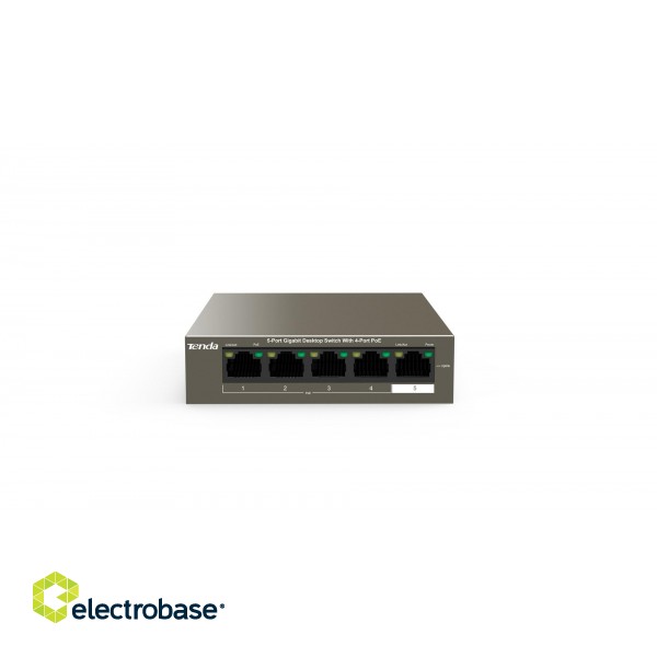 Tenda TEG1105P-4-63W-EU network switch Gigabit Ethernet (10/100/1000) Power over Ethernet (PoE) Grey image 2