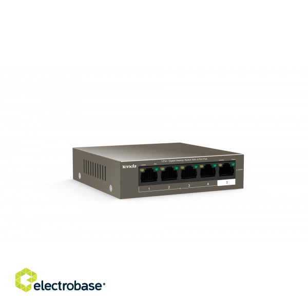 Tenda TEG1105P-4-63W-EU network switch Gigabit Ethernet (10/100/1000) Power over Ethernet (PoE) Grey image 3