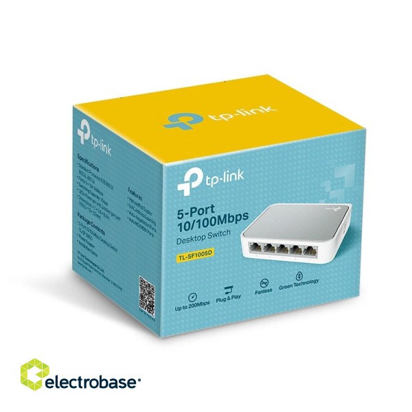 TP-Link TL-SF1005D Managed Fast Ethernet (10/100) White фото 3