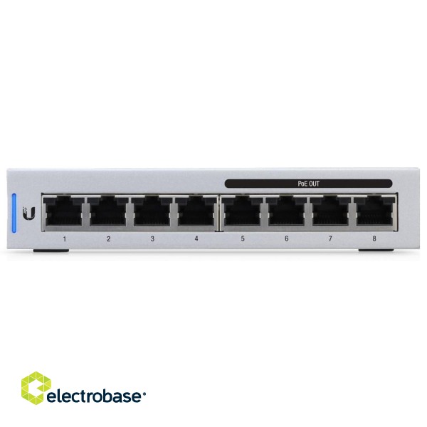 Ubiquiti UniFi US-8-60W Managed L2 Gigabit Ethernet (10/100/1000) Power over Ethernet (PoE) Grey paveikslėlis 3