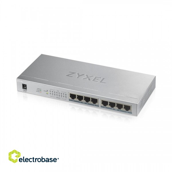 Zyxel GS1008HP Unmanaged Gigabit Ethernet (10/100/1000) Power over Ethernet (PoE) Grey paveikslėlis 1