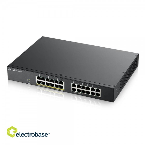 Zyxel GS1900-24EP Managed L2 Gigabit Ethernet (10/100/1000) Power over Ethernet (PoE) Black image 1