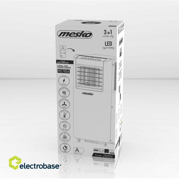 Mesko MS 7854 portable air conditioner 24 L 9000BTU White image 7