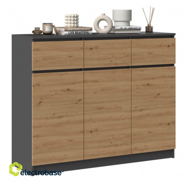 3D3S chest of drawers 120x40x97 cm, anthracite/artisan image 4