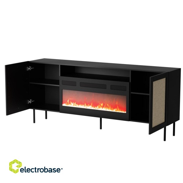 JUTA EF chest of drawers + electric fireplace 202x39.5x85 black + linol calabria image 2