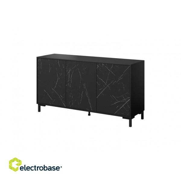 MARMO 3D chest of drawers 150x45x80.5 cm matte black/marble black image 1