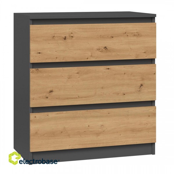 Topeshop M3 ANTRACYT/ARTISAN chest of drawers фото 1