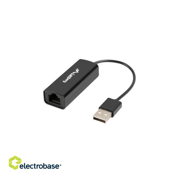 Lanberg NC-0100-01 cable interface/gender adapter USB-A RJ-45 Black фото 1