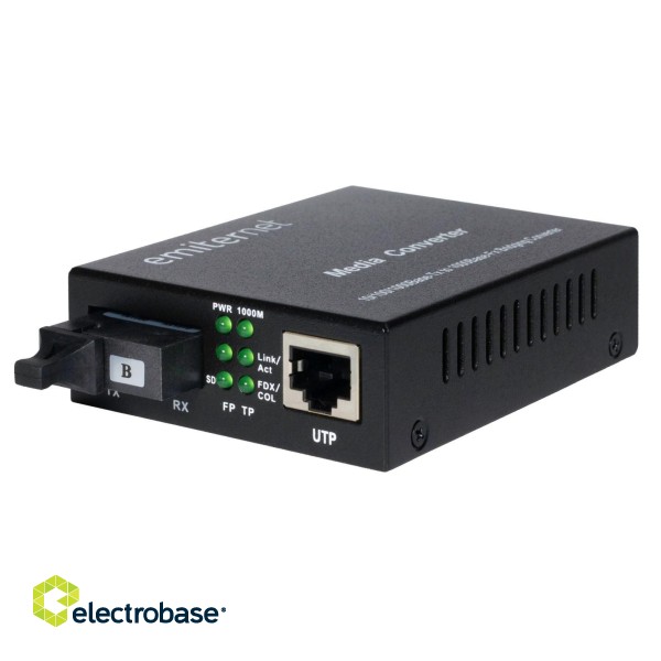 Emitter EM/1GB-ETH-1XSC-1310 WDM Ethernet converter 10/100/1000 Mbps RJ45/1xSC SM 9/125 (Tx 1310nm / Rx 1550nm) 20km