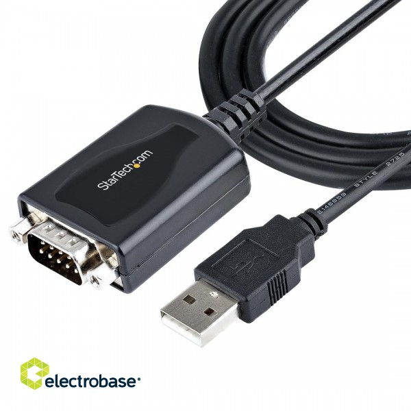 StarTech.com 3ft (1m) USB to Serial Cable with COM Port Retention, DB9 Male RS232 to USB Converter, USB to Serial Adapter for PLC/Printer/Scanner, Prolific Chipset, Windows/Mac