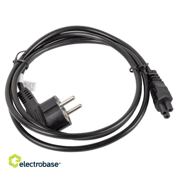 Lanberg power cable for laptop cee 7/7->c5 ca-c5ca-11cc-0018-bk фото 4