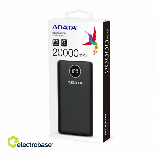 POWER BANK USB 20000MAH BLUE/AP20000QCD-DGT-CDB ADATA image 6