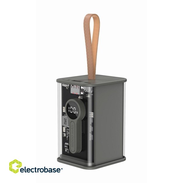 Gembird PB18-TQC3-01 Transparent QC3.0 quick charging power bank, 18000 mAh, black фото 4
