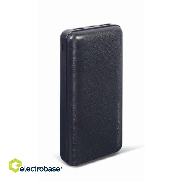 Gembird PB20-02 power bank Lithium Polymer (LiPo) 20000 mAh Black paveikslėlis 1