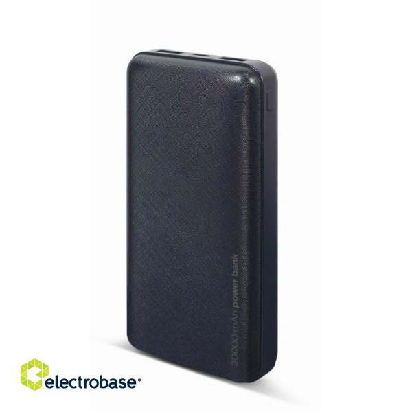 Gembird PB20-02 power bank Lithium Polymer (LiPo) 20000 mAh Black paveikslėlis 2