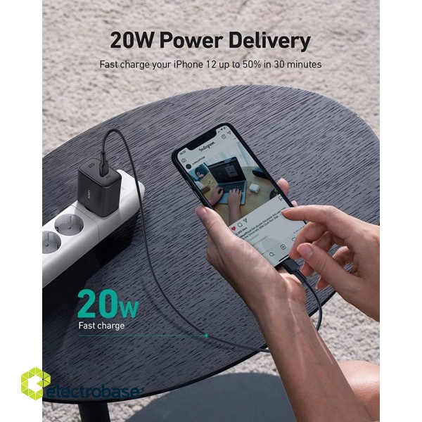 AUKEY PA-F1S Swift mobile device charger Black 1xUSB C Power Delivery 3.0 20W 3A фото 2