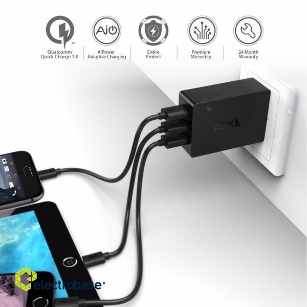 AUKEY PA-T14 mobile device charger Black Indoor paveikslėlis 4