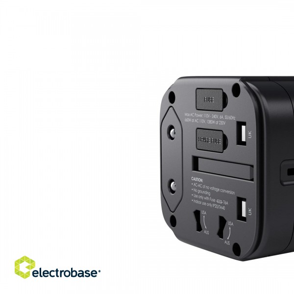 AUKEY PA-TA01 Universal Travel Adapter Charger with USB-C & USB-A UK USA EU AUS CHN 150 Countries image 5