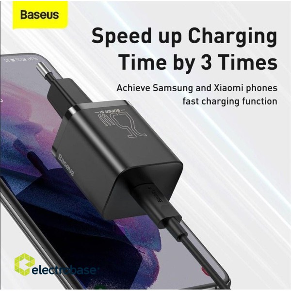 Baseus TZCCSUP-L01 mobile device charger Smartphone Black AC, USB Fast charging Indoor image 6
