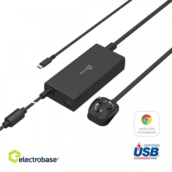 j5create JUP2290C-FN 100W PD USB-C® Super Charger - UK, Black, includes 1.2 m cable image 3