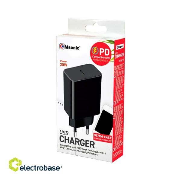 Msonic MY6623K Wall Charger USB-C PD image 3