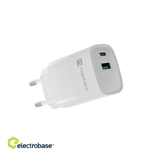 NATEC CHARGER NATEC RIBERA GAN 1X USB-A + 1X USB-C image 1