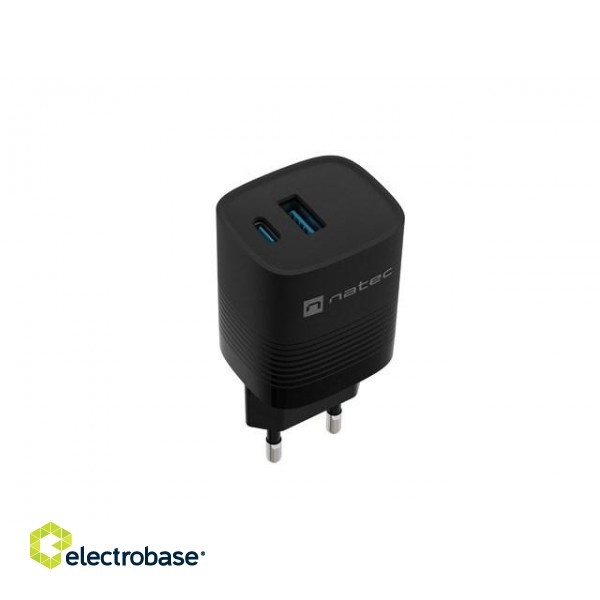 NATEC CHARGER RIBERA GAN 1X USB-A + 1X USB-C 30W image 1