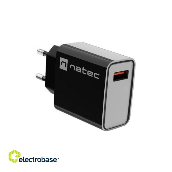 NATEC MAINS CHARGER RIBERA USB-A 18W BLACK image 7