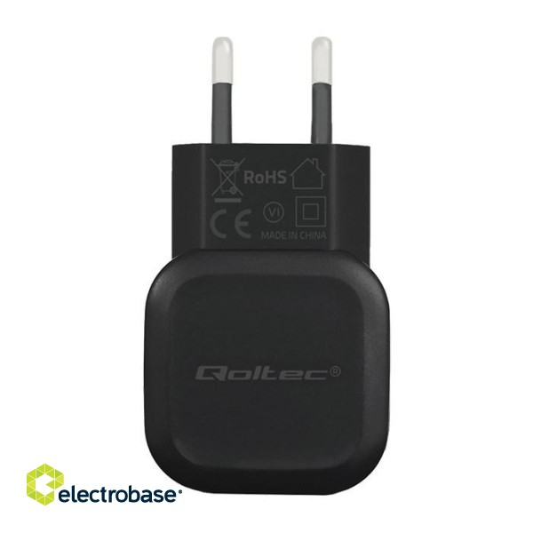 Qoltec 50195 Charger 12W | 5V | 2.4A | USB + Micro USB cable paveikslėlis 2