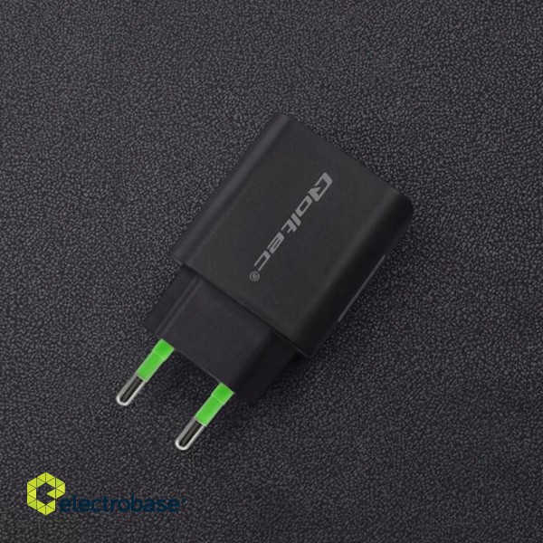 Qoltec 51713 Charger | 18W | 5-12V | 1.5-3A | USB type C PD | USB QC 3.0 | Black image 6