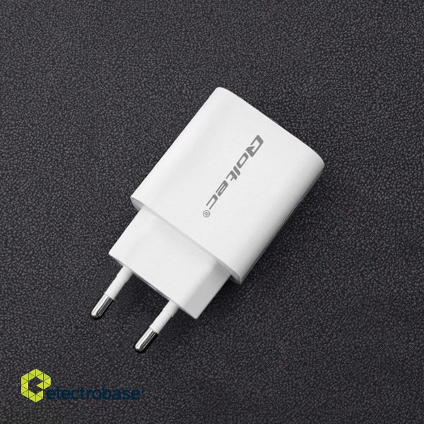 Qoltec 51714 Charger | 18W | 5-12V | 1.5-3A | USB type C PD | USB QC 3.0 | White image 6