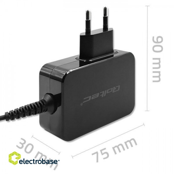Qoltec 52386 GaN POWER PRO charger | 1xUSB-C | 65W | 5-20V | 3-3.25A | Black image 6