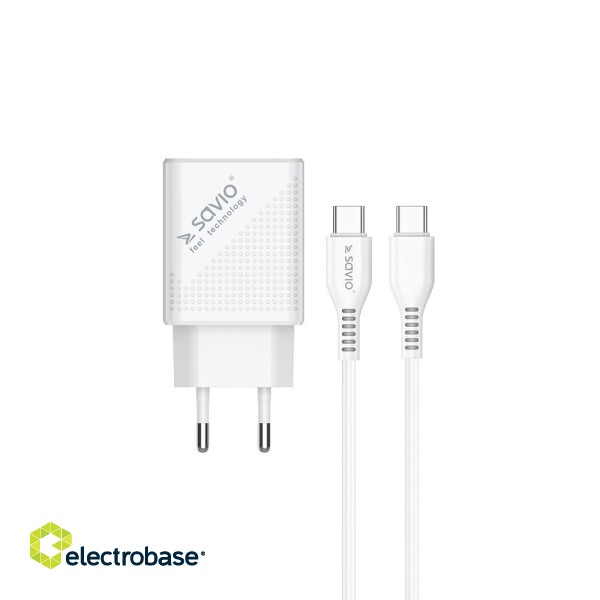 SAVIO LA-05 USB Type A & Type C Quick Charge Power Delivery 3.0 cable 1m Indoor paveikslėlis 1