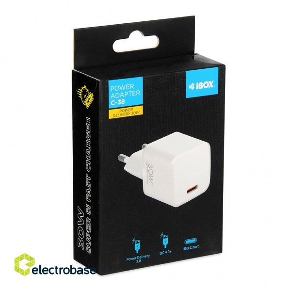 Wall charger I-BOX C-38 PD30W, white фото 3