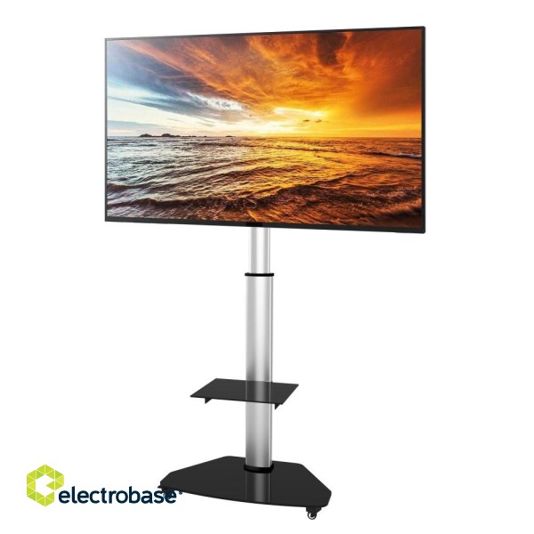 Techly Floor Stand with Shelf Trolley TV LCD/LED/Plasma 37-70" Silver image 4