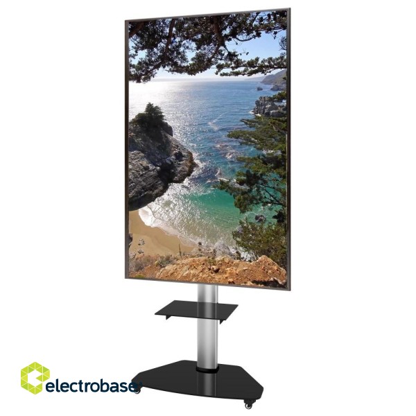 Techly Floor Stand with Shelf Trolley TV LCD/LED/Plasma 37-70" Silver image 5