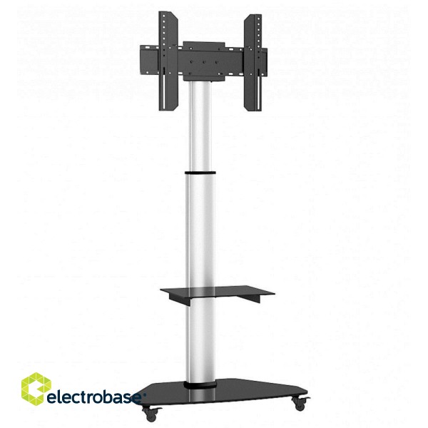 Techly Floor Stand with Shelf Trolley TV LCD/LED/Plasma 37-70" Silver image 9