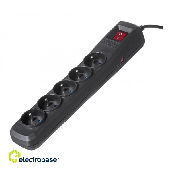 Activejet black power strip with cord ACJ COMBO 5G 1,5M/BEZP.AUTO/CZ фото 1