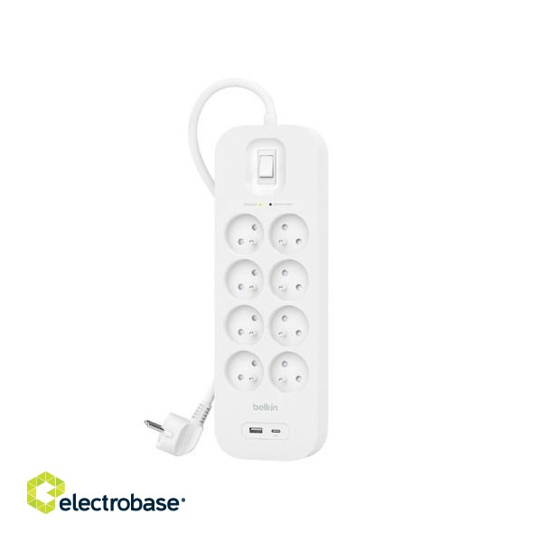 Belkin SRB003CA2M surge protector White 8 AC outlet(s) 2 m image 1