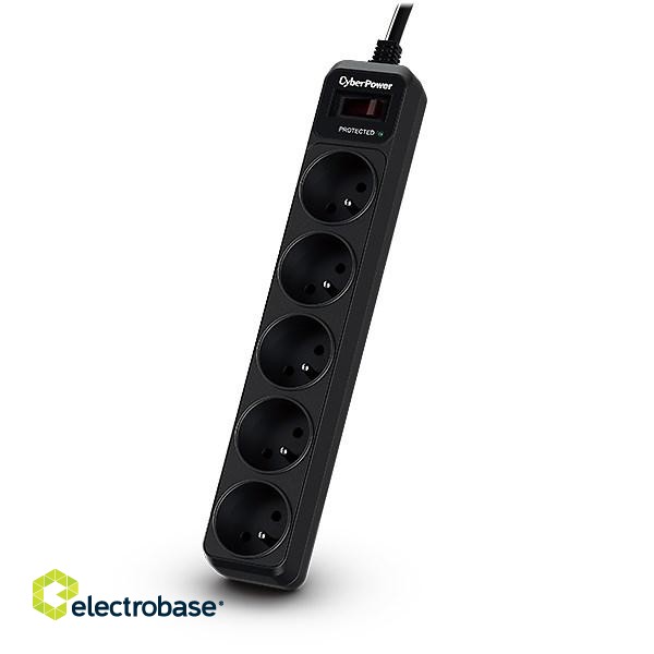 CyberPower Tracer III B0520SC0-FR surge protector Black 5 AC outlet(s) 200 - 250 V 1.8 m