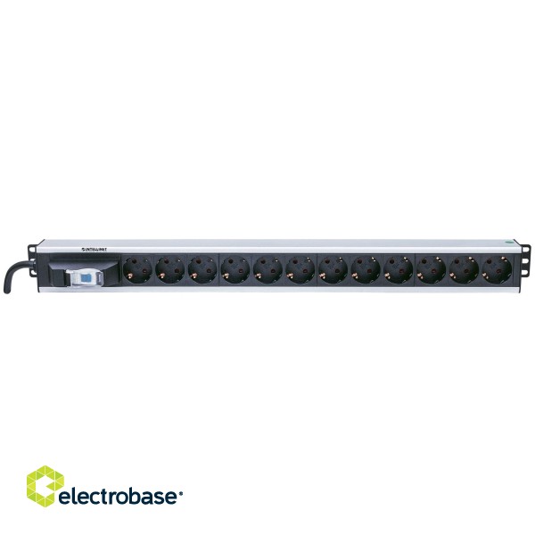 Intellinet Vertical Rackmount 12-Way Power Strip - German Type, With Single Air Switch, No Surge Protection image 3