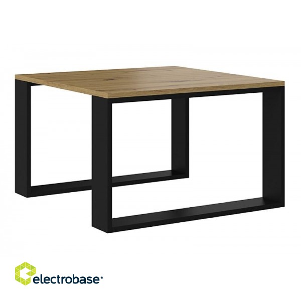 MODERN MINI table 67x67x40 cm Artisan Oak/Black paveikslėlis 1