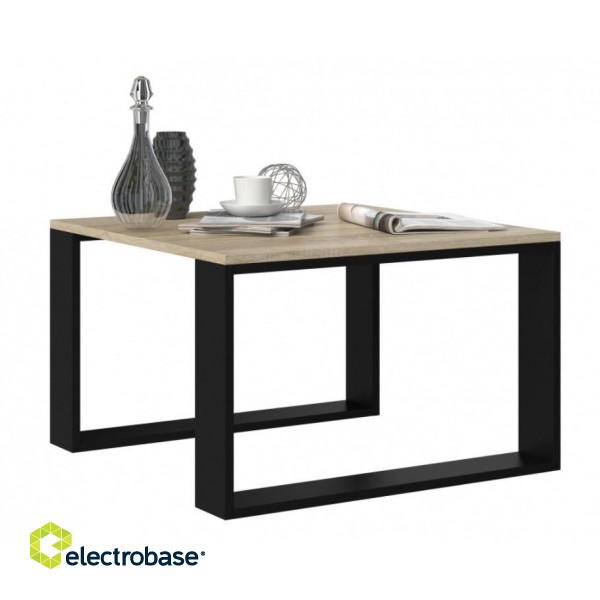 MODERN MINI table 67x67x40 cm Sonoma oak/Black paveikslėlis 2