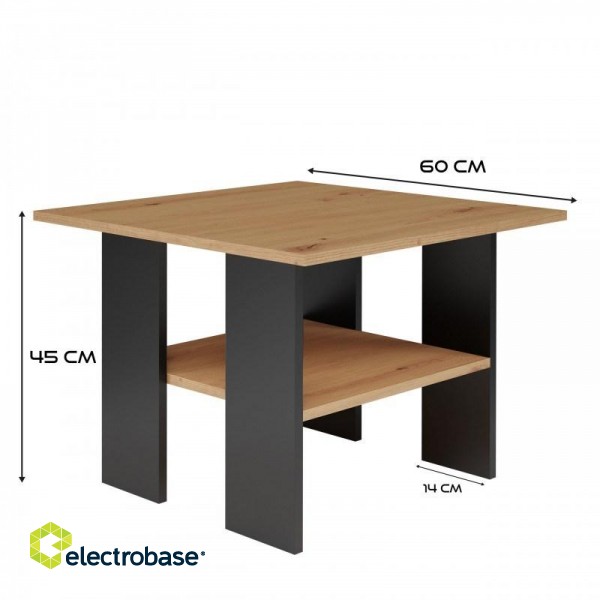 MODERNA Table 60x60x45 cm Artisan Oak/Black image 1
