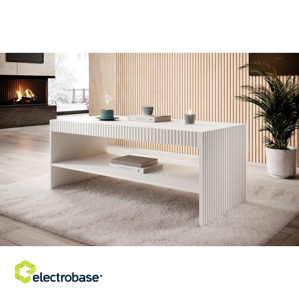 PAFOS bench/table 120x60x50 cm white matte image 2