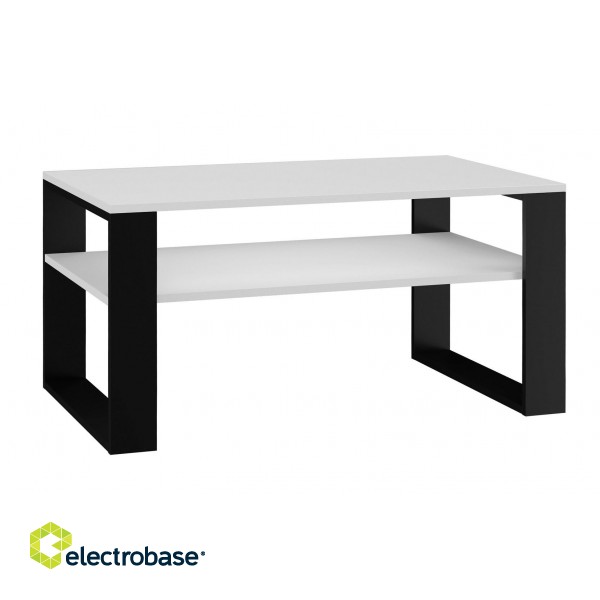 Topeshop MODERN 1P WHITE BLACK coffee/side/end table Coffee table Rectangular shape 2 leg(s) paveikslėlis 1